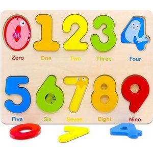 NEW Wooden Preschool Learning Number Puzzles Toys for Kids Educational Toys